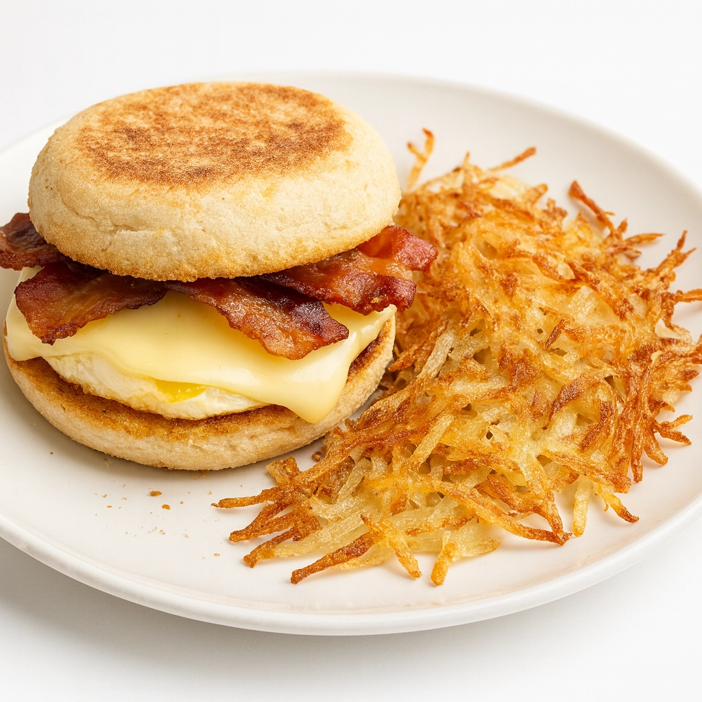 Bacon egg and cheese breakfast sandwich at Early Bird Cafe