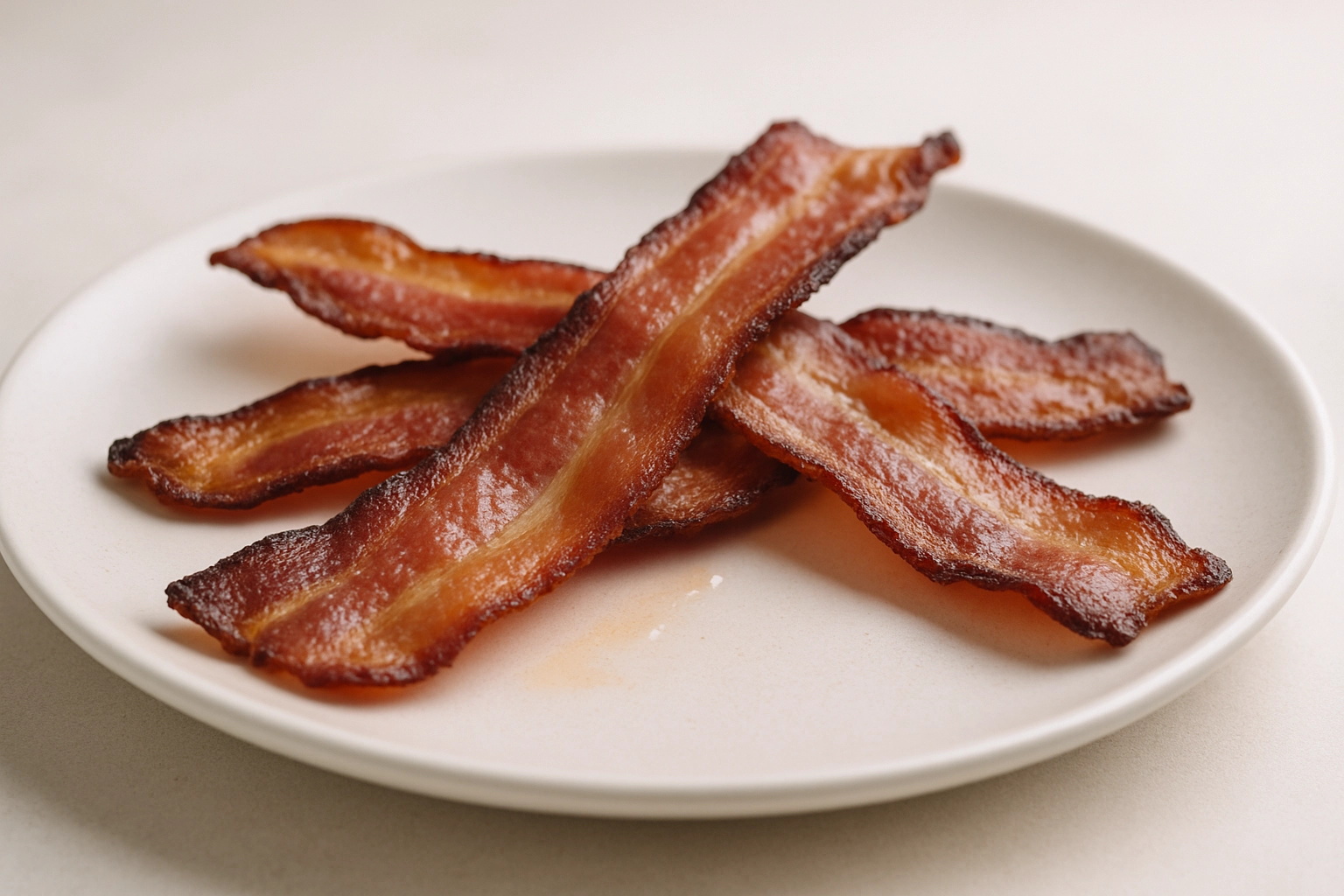 Side of crispy breakfast bacon at Early Bird Cafe