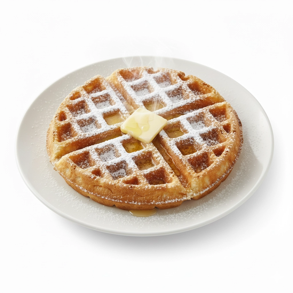 Fresh Belgian waffle breakfast at Early Bird Cafe